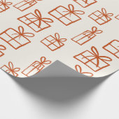 Papier Cadeau Motif Cadeaux de Noël à main mignonne (Coin)