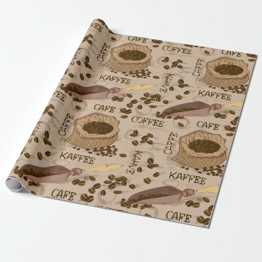 Papier Cadeau Motif café (Déroulé)
