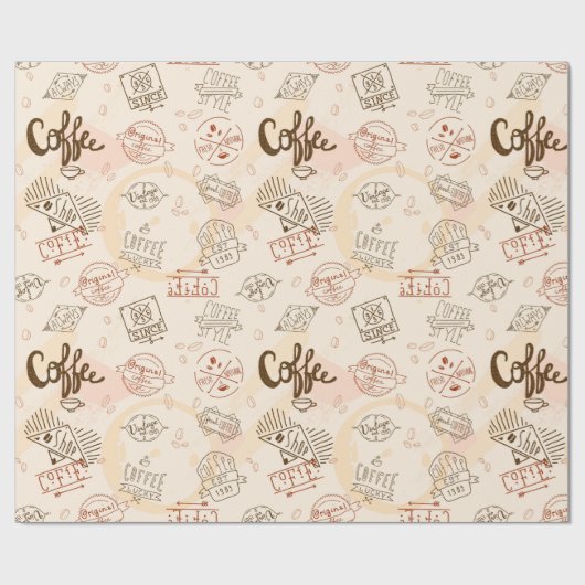 Papier Cadeau Motif café (Plat)