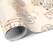 Papier Cadeau Motif café (Coin rond)