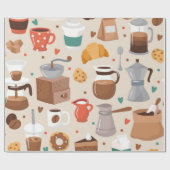 Papier Cadeau Motif café (Plat)