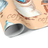 Papier Cadeau Motif café (Coin rond)