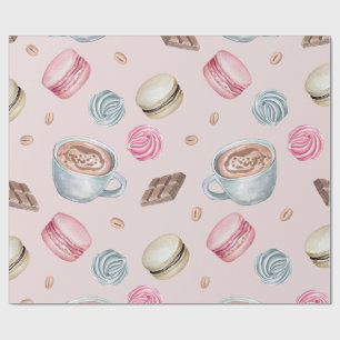 Papier Cadeau Motif café et sucreries