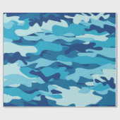 Papier Cadeau Motif camouflage de l'armée de camouflage bleu mar (Plat)