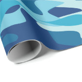 Papier Cadeau Motif camouflage de l'armée de camouflage bleu mar (Coin rond)