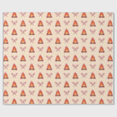 Papier Cadeau Motif Campfire et Marshmallow (Plat)