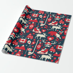 Papier Cadeau motif canadien transparent