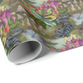 Papier Cadeau Motif carnivore Plante Wetland Goblincore (Coin rond)