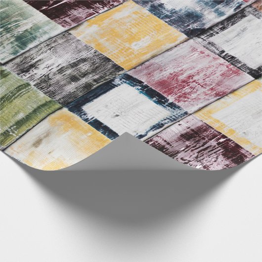 Papier Cadeau Motif carré coloré (Coin)