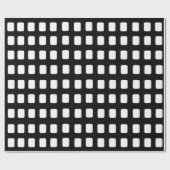 Papier Cadeau Motif Carré noir et blanc (Plat)