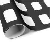 Papier Cadeau Motif Carré noir et blanc (Coin rond)