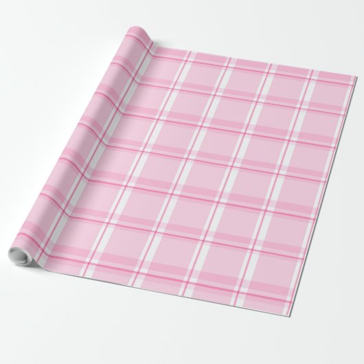 Papier Cadeau Motif carreau rose (Déroulé)