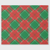 Papier Cadeau Motif carreau rouge vert (Plat)