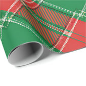 Papier Cadeau Motif carreau rouge vert (Coin rond)