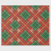 Papier Cadeau Motif carreau rouge vert (Plat)