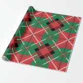 Papier Cadeau Motif carreau rouge vert (Déroulé)