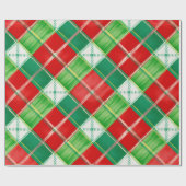 Papier Cadeau Motif carreau rouge vert (Plat)