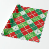 Papier Cadeau Motif carreau rouge vert (Déroulé)