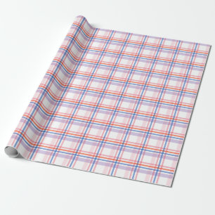 Papier Cadeau Motif Carreaux Frais De Rouge Bleu Violet