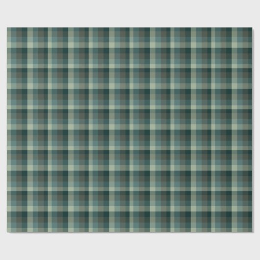 Papier Cadeau Motif carreaux gingham vert  (Plat)