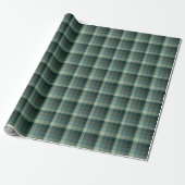 Papier Cadeau Motif carreaux gingham vert  (Déroulé)