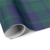 Papier Cadeau Motif carreaux tartan vert foncé classique (Coin rond)