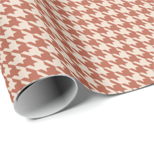 Papier Cadeau Motif carreaux terracotta & crème Chaud
