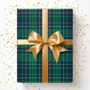 Papier Cadeau Motif carreaux vert moderne