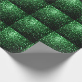 Papier Cadeau Motif carrelé brillant parties scintillant vert fo (Coin)