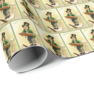 Papier Cadeau Motif carrelé Cool Vintage Irlande Saint-Patrick