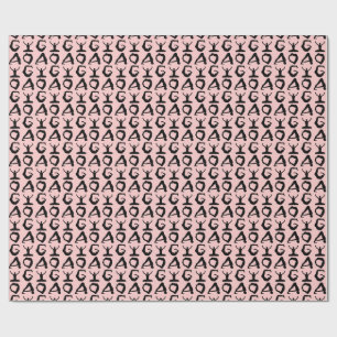 Papier Cadeau Motif carrelé de silhouettes de yoga amusantes