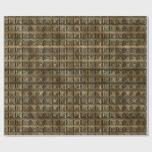 Papier Cadeau Motif carrelé noir Art déco or (Plat)