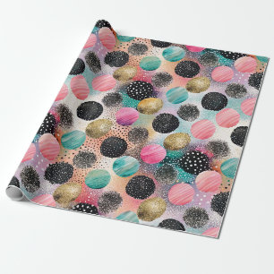 Papier Cadeau Motif Cercle Abstrait - avec Parties scintillant e