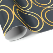 Papier Cadeau Motif Cercle Doré (Coin rond)