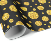 Papier Cadeau Motif Cercles Parties scintillant or (Coin rond)