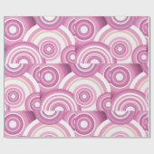 Papier Cadeau Motif Cercles Rétro Rose (Plat)
