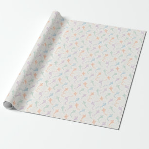 Papier Cadeau Motif Cerfs-Volants dans des Tons Pastels