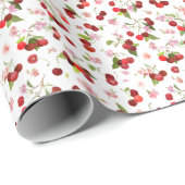 Papier Cadeau Motif Cerise 1 (Coin rond)