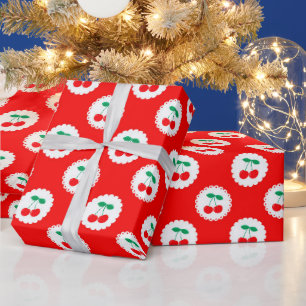 Papier Cadeau Motif Cerise – Cadeau & Décoration Rétro aux Fruit