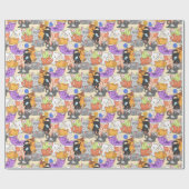 Papier Cadeau Motif chats mignons  (Plat)