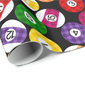 Papier Cadeau Motif Checkered de billards de style campagnard (Coin rond)
