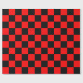 Papier Cadeau Motif chèque À damiers rouge (Plat)