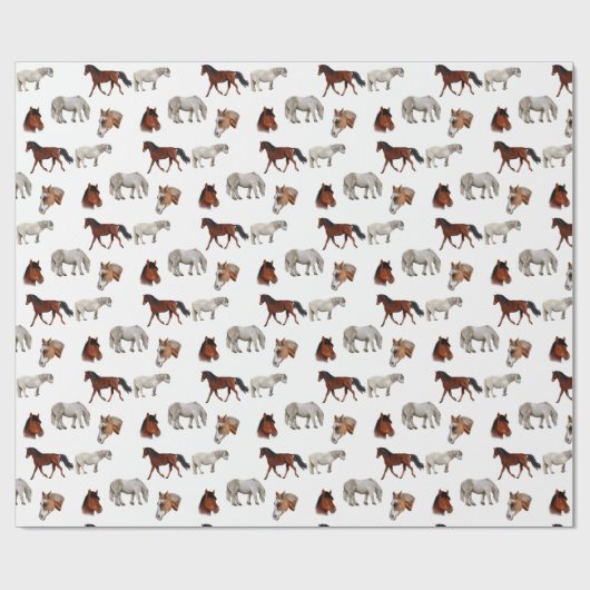 Papier cadeau motif chevaux (Plat)