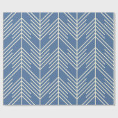 Papier Cadeau Motif chevron avec des lignes zigzag blanches sur (Plat)