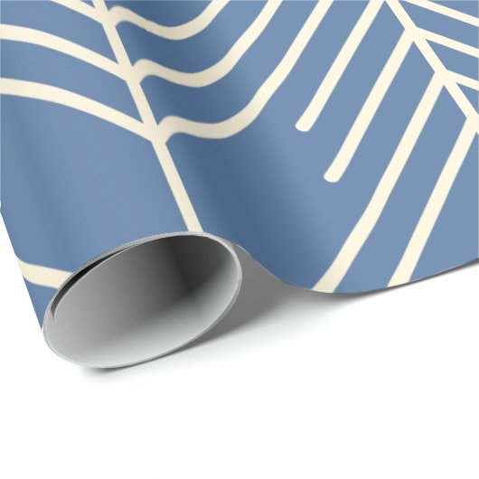 Papier Cadeau Motif chevron avec des lignes zigzag blanches sur (Coin rond)
