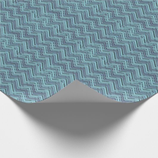 Papier Cadeau Motif chevron bleu (Coin)