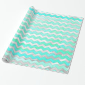 Papier Cadeau Motif Chevron bleu crème à la menthe (Déroulé)
