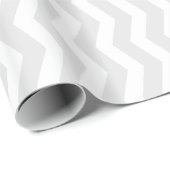 Papier Cadeau Motif Chevron gris et blanc (Coin rond)