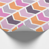 Papier Cadeau Motif Chevron rouge orange rose (Coin)