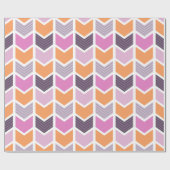 Papier Cadeau Motif Chevron rouge orange rose (Plat)